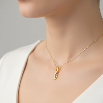 Infinity Curve Diamond Gold Pendant