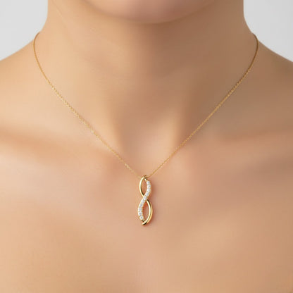 Infinity Curve Diamond Gold Pendant