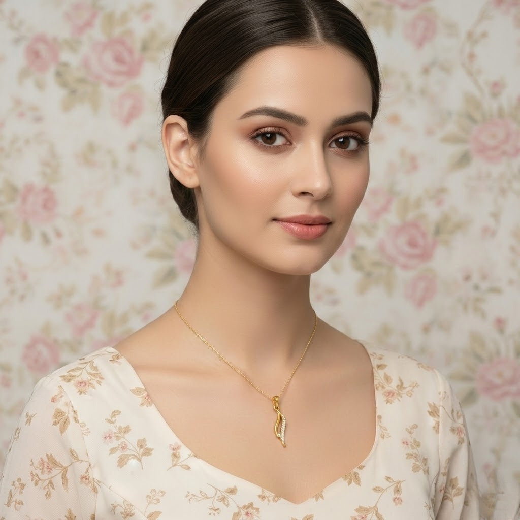 Elegant Wave Line Pendant