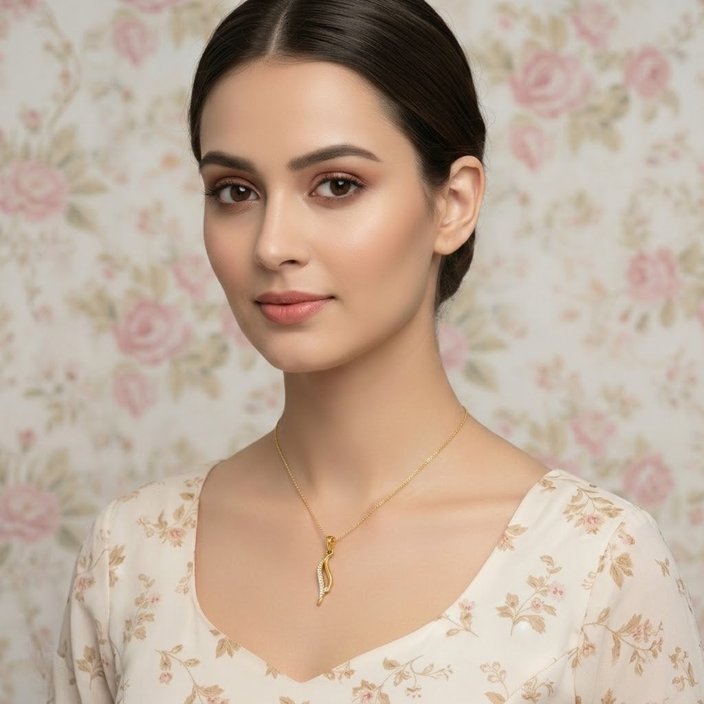 Elegant Wave Line Pendant
