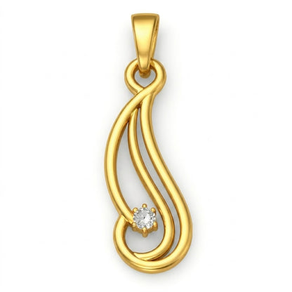 Graceful Curve 9K Diamond Gold Pendant