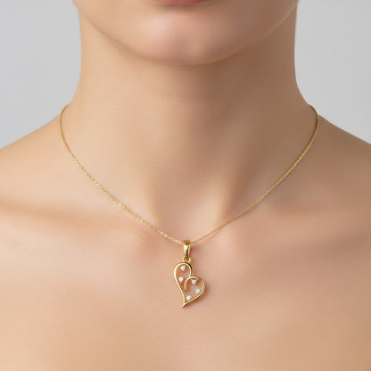 Curved Love Sparkle Diamond Gold Pendant