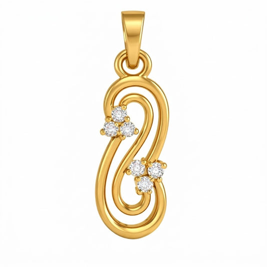 Graceful Infinity Swirl Diamond Gold Pendant