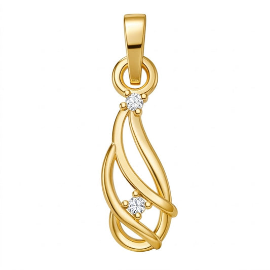 Woven Breeze Diamond Gold Pendant