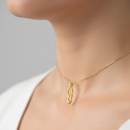 Dual Dew Drop Diamond Gold Pendant