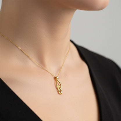 Dual Dew Drop Diamond Gold Pendant