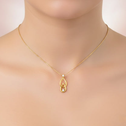 Dual Dew Drop Diamond Gold Pendant