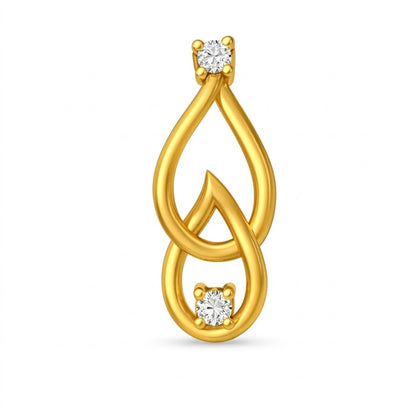 Dual Dew Drop Diamond Gold Pendant