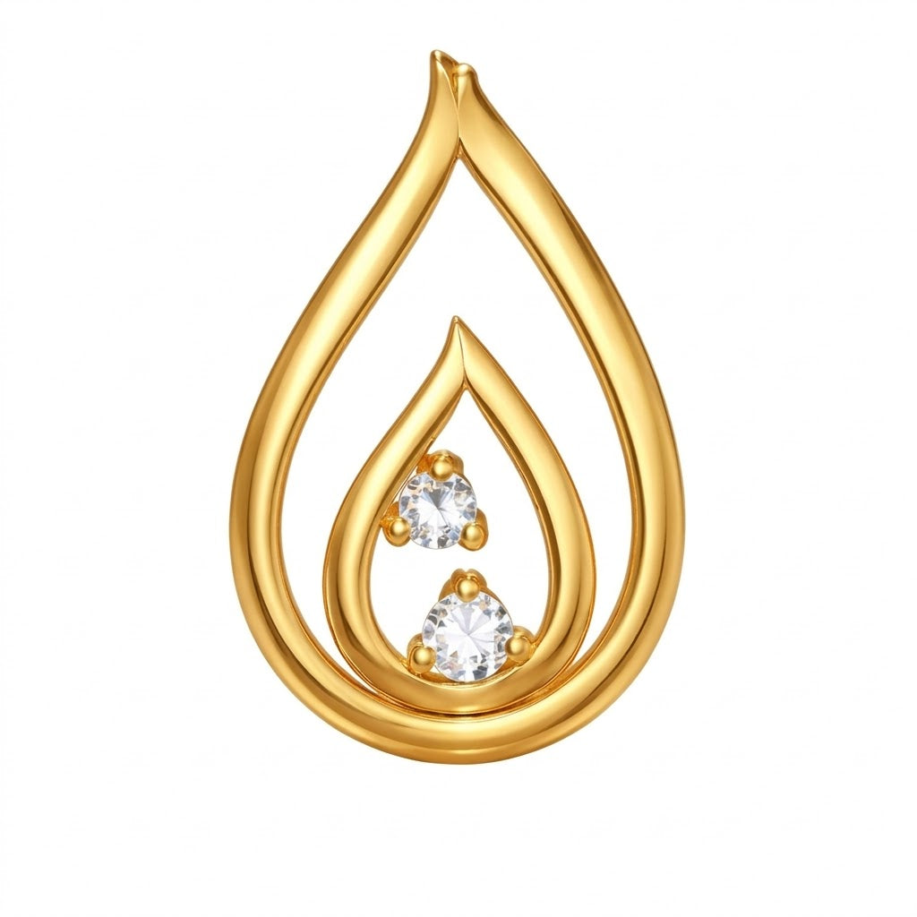 Nested Dew Sparkle Diamond Gold Pendant
