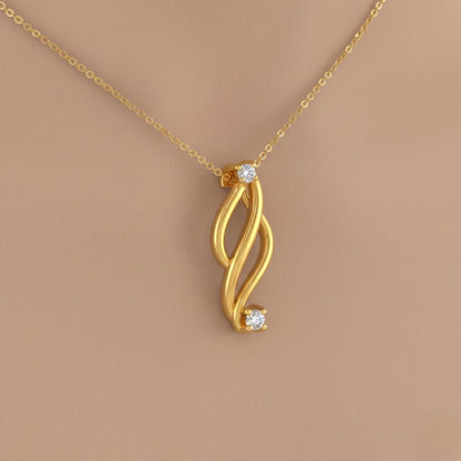 Twisted Harmony Diamond Gold Pendant