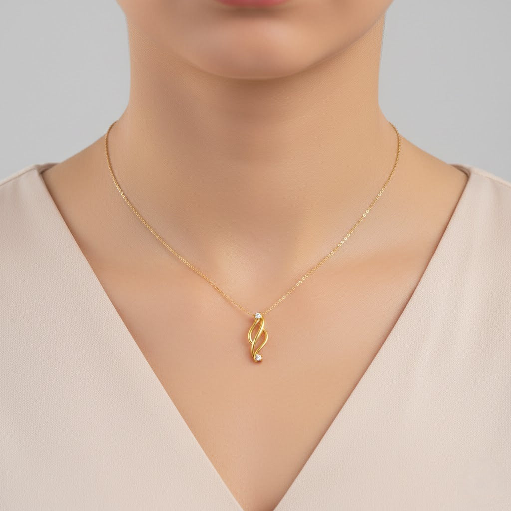 Twisted Harmony Diamond Gold Pendant