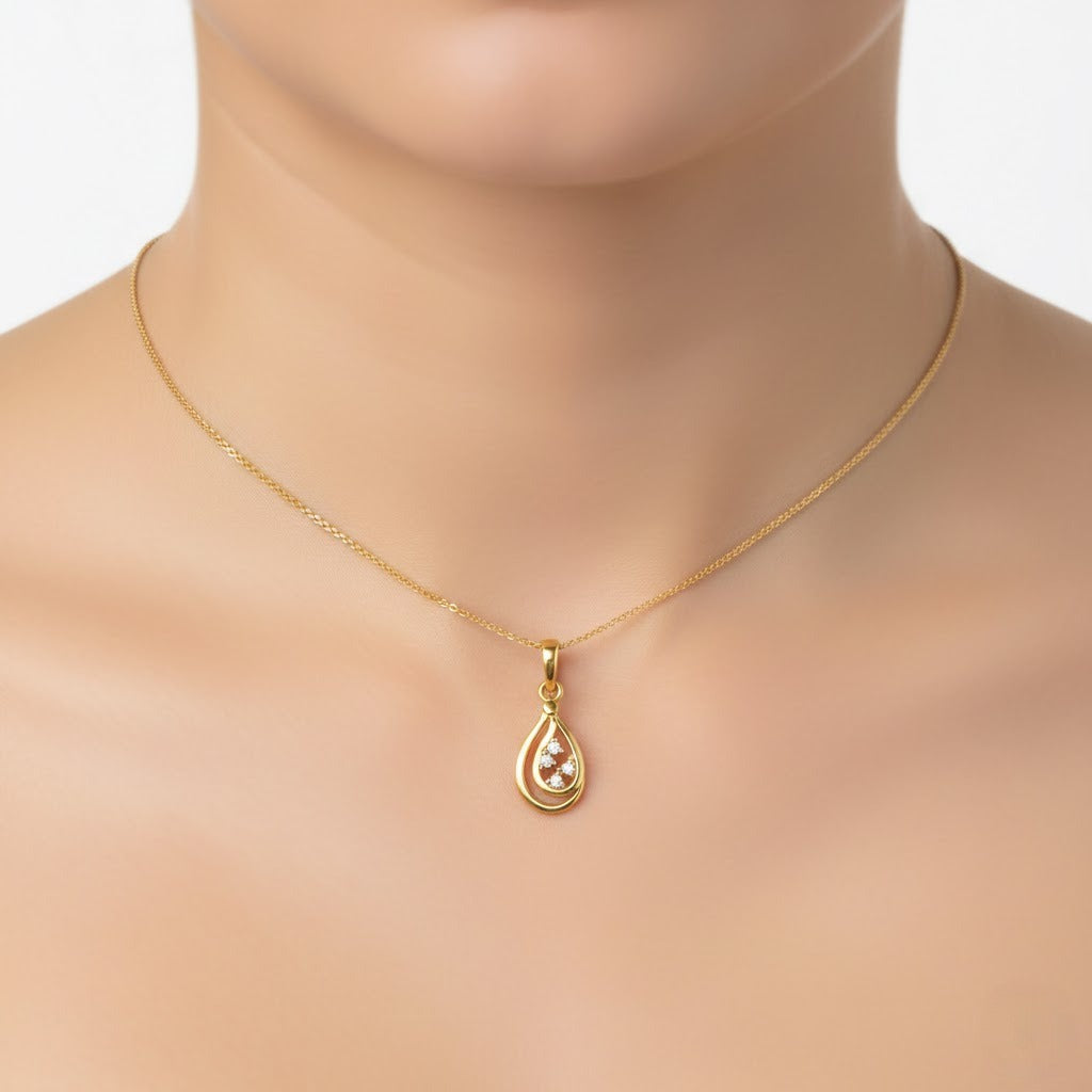 Dewdrop Cluster Diamond Gold Pendant