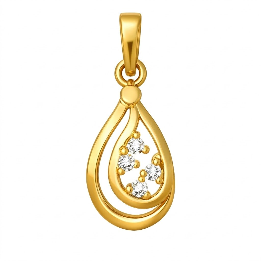 Dewdrop Cluster Diamond Gold Pendant