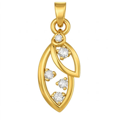 Layered Leaf Trail Diamond Gold Pendant