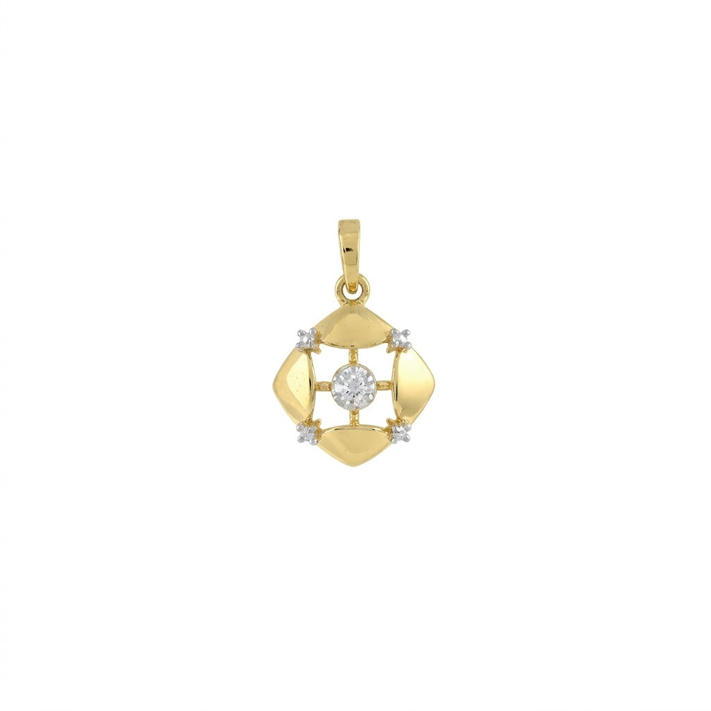 Geometric Blossom Radiance Diamond Gold Pendant