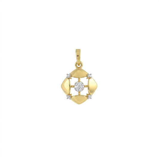 Geometric Blossom Radiance Diamond Gold Pendant