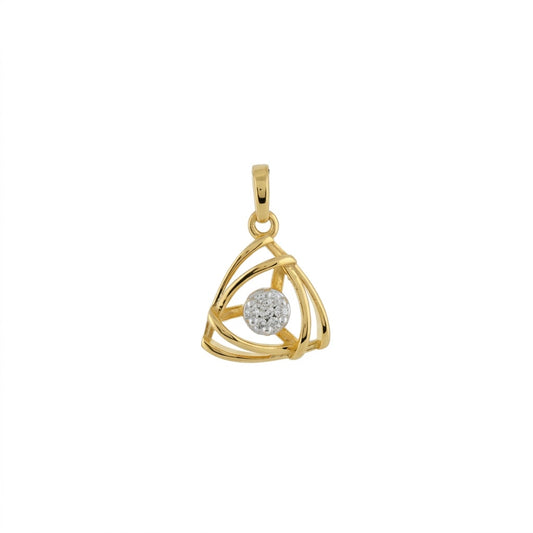 Modern Geometric Loop Diamond Gold Pendant
