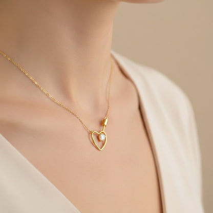 Locked Heart Ruby Gold Pendant