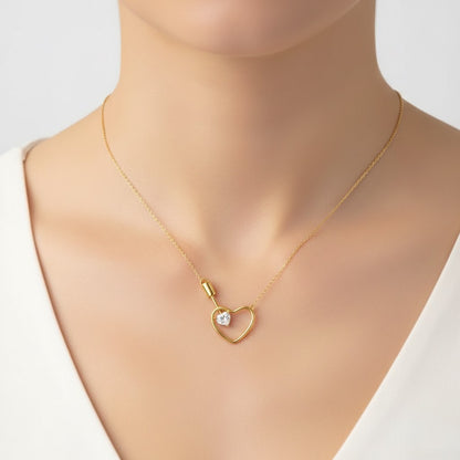 Locked Heart Ruby Gold Pendant