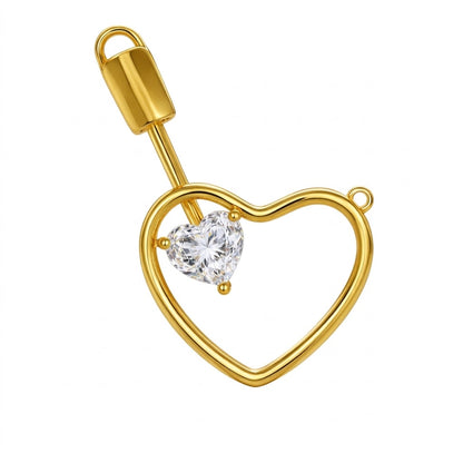 Locked Heart Ruby Gold Pendant