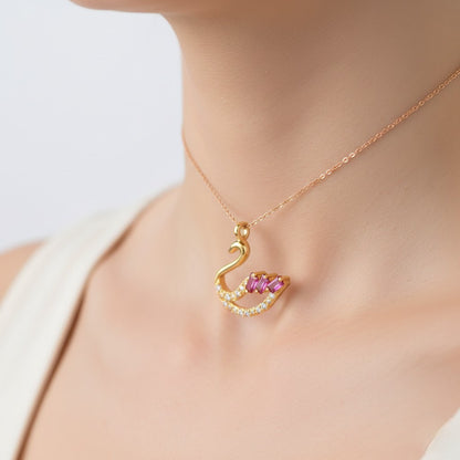 9K Ruby Baguette Diamond Gold Pendant