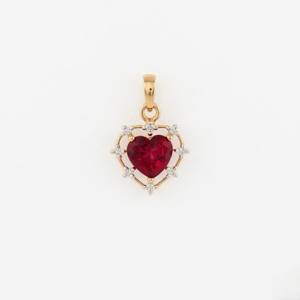Pink Promise Heart Gemstone Diamond Pendant