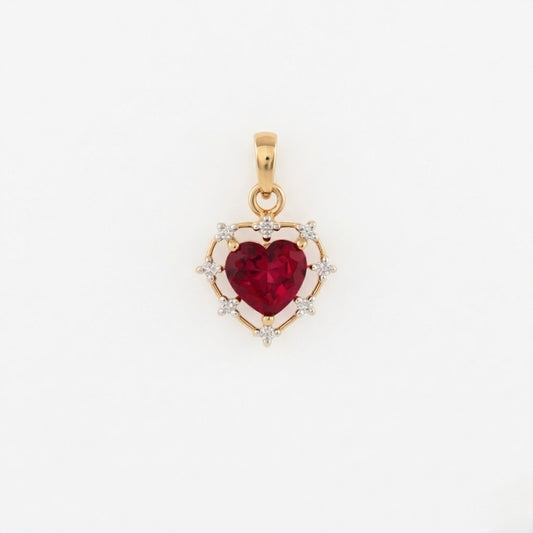 Pink Promise Heart Gemstone Diamond Pendant