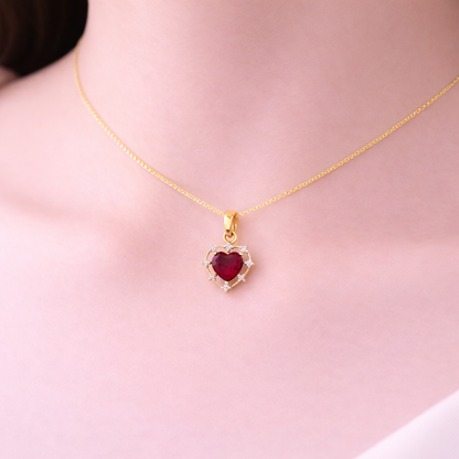 Pink Promise Heart Gemstone Diamond Pendant