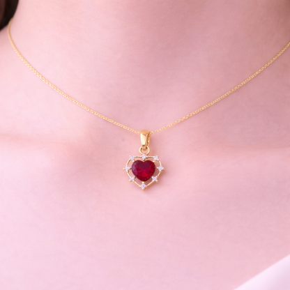 Pink Promise Heart Gemstone Diamond Pendant