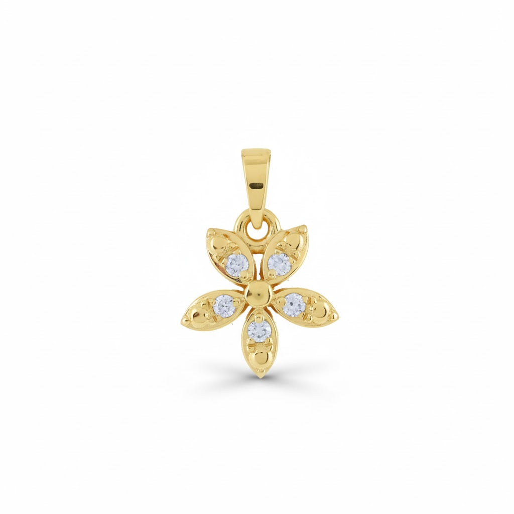 Floral Design Diamond Gold Pendant
