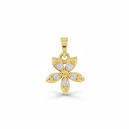 Floral Design Diamond Gold Pendant