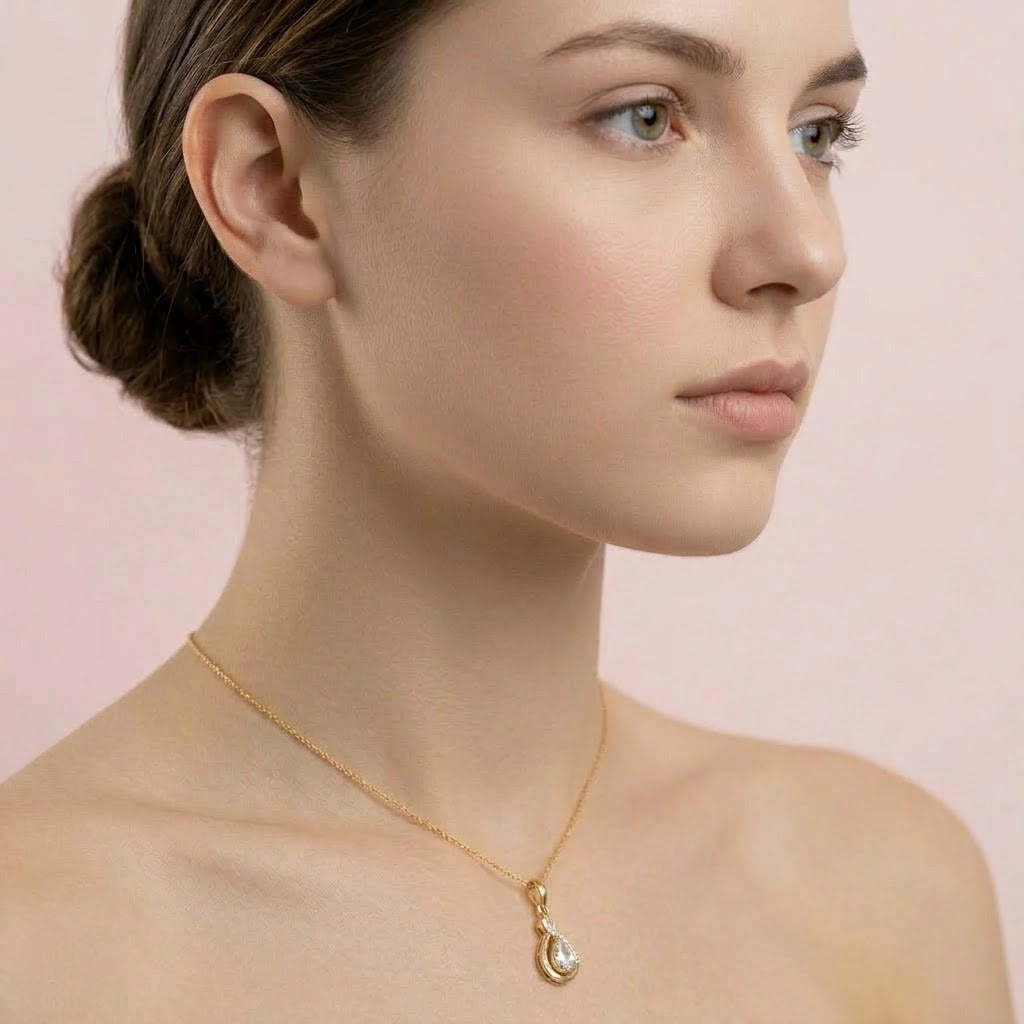 Graceful Twist Diamond Pendant