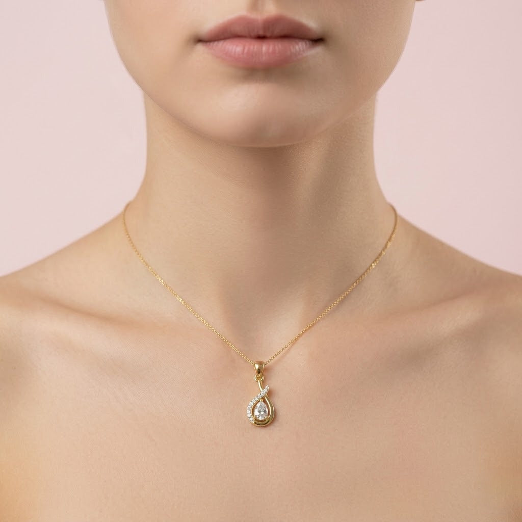 Graceful Twist Diamond Pendant