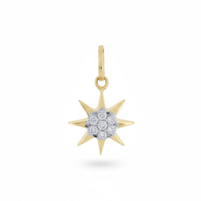 Starburst Diamond Gold Pendant