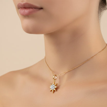 Starburst Diamond Gold Pendant