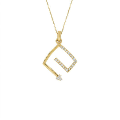 Open Frame Stone Highlighted Designer diamond gold pendant