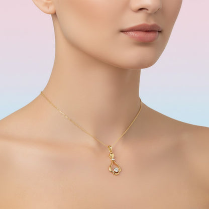 Elegant Drop Motif diamond gold pendant