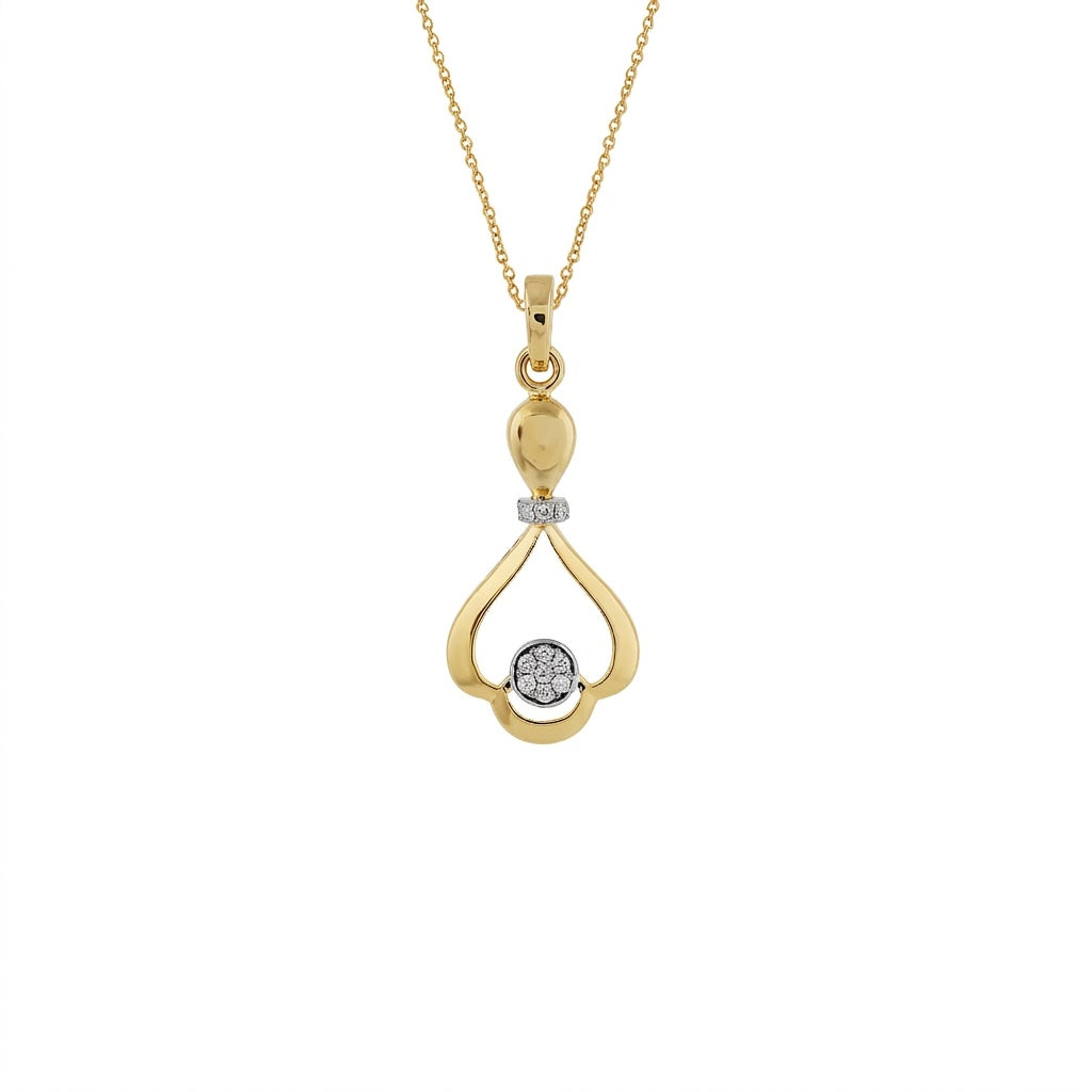 Elegant Drop Motif diamond gold pendant