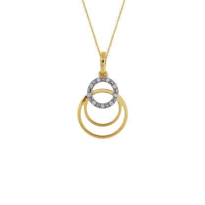 Layered Ring Stone Design diamond gold pendant