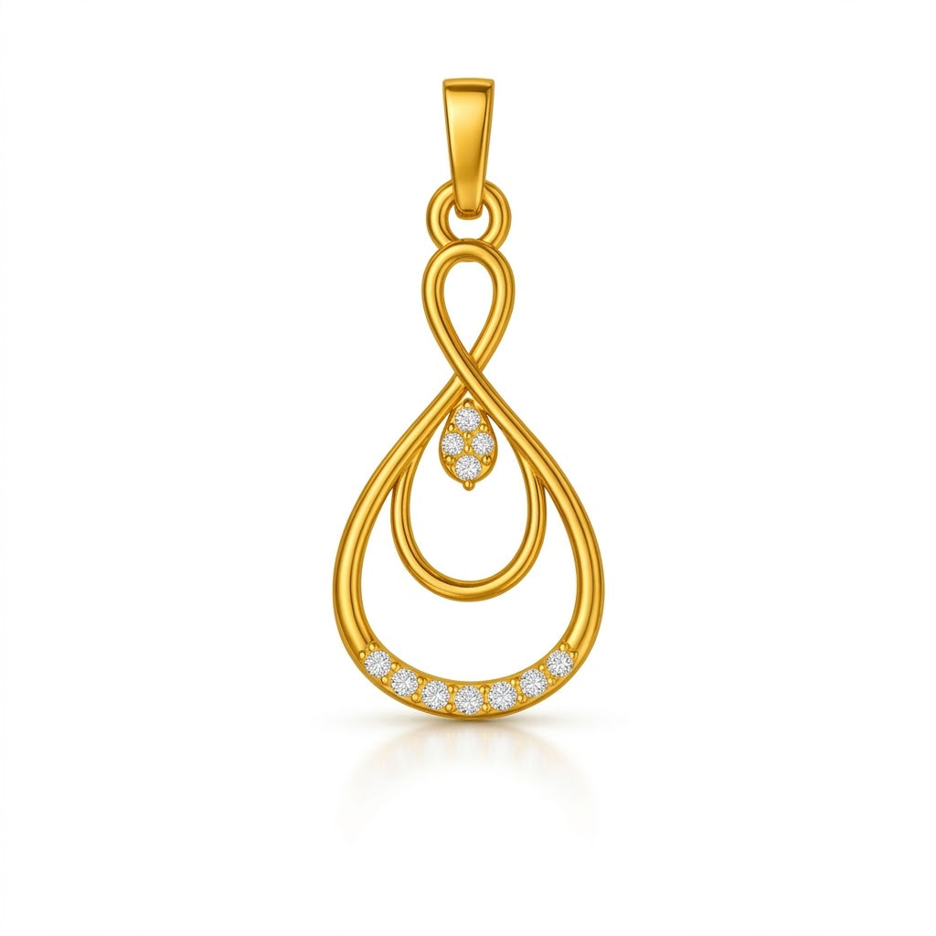 Elegant Gold Loop Diamond Pendant