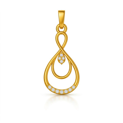 Elegant Gold Loop Diamond Pendant