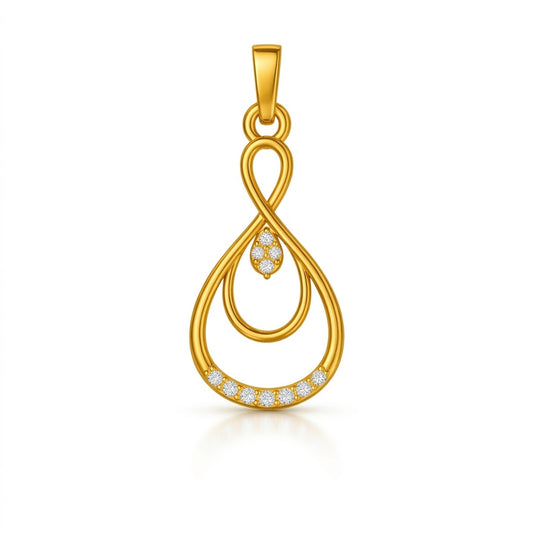 Elegant Gold Loop Diamond Pendant