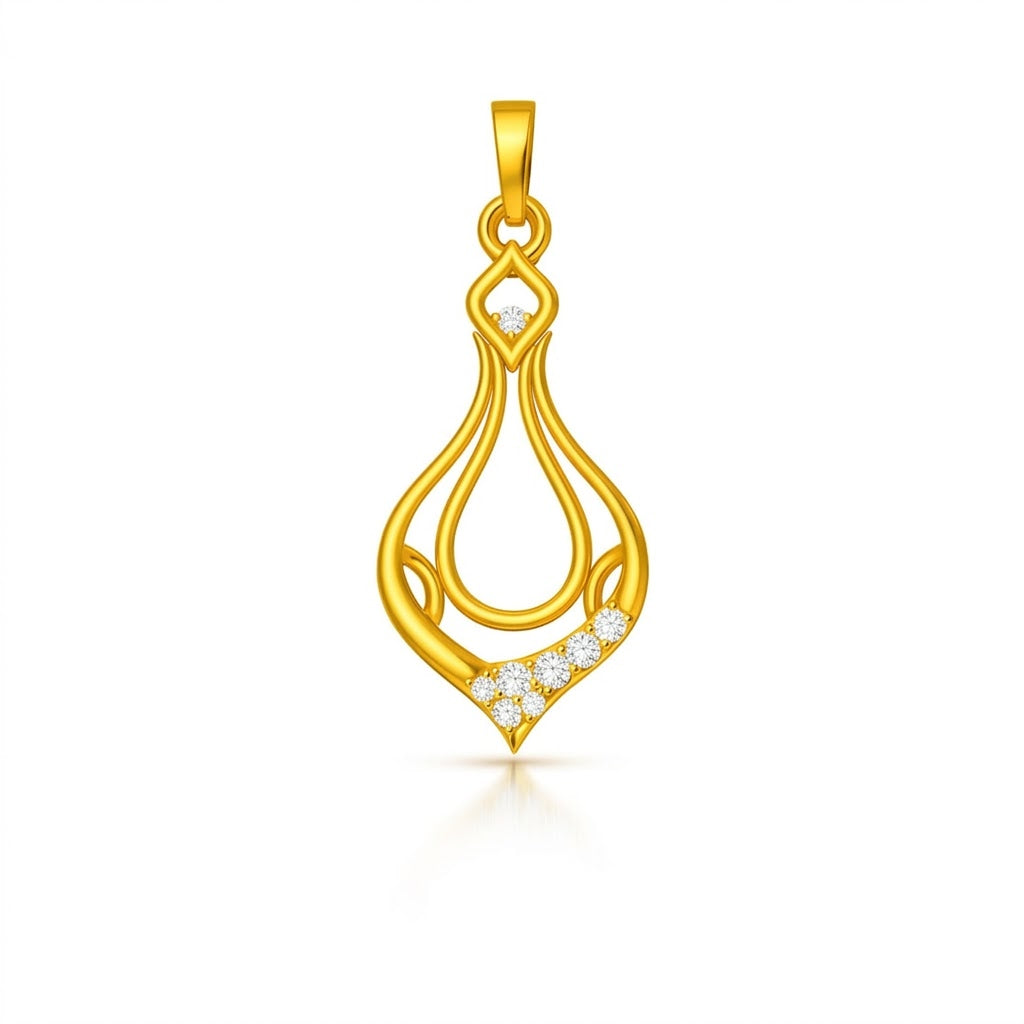 Graceful Gold Loop Diamond Pendant