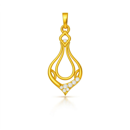 Graceful Gold Loop Diamond Pendant