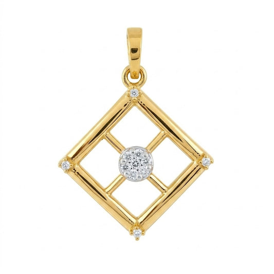 Geometric Spark Diamond Gold Pendant