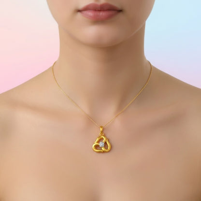 Intertwined Diamond Gold Pendant