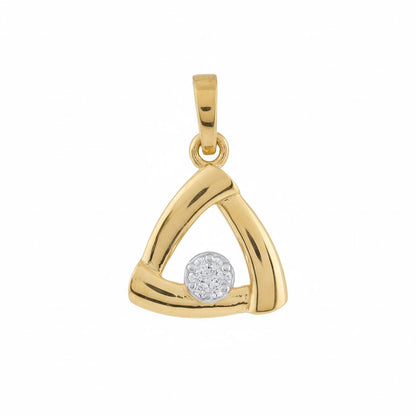 Modern Triangle Frame Accent Diamond Gold Pendant