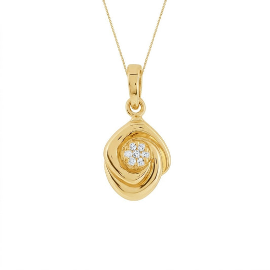 Twisted Glow Diamond Gold Pendant