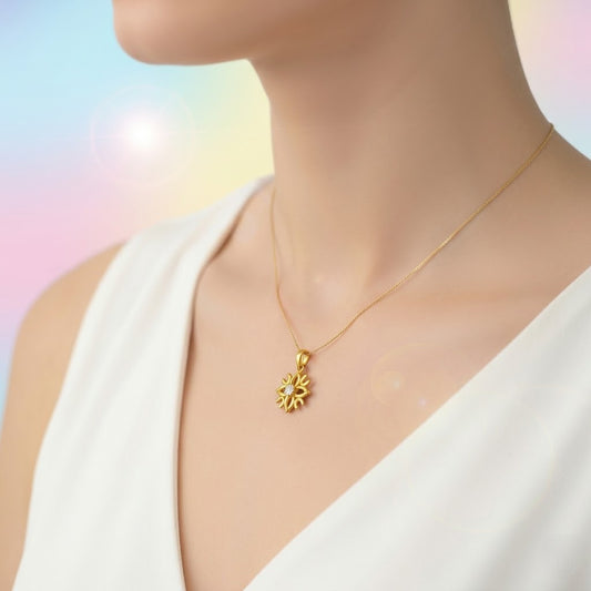 Radiant Floral Harmony Pendant Diamond Gold Pendant