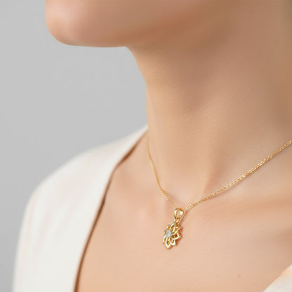 Blooming Petal Floral Cluster Diamond Gold Pendant